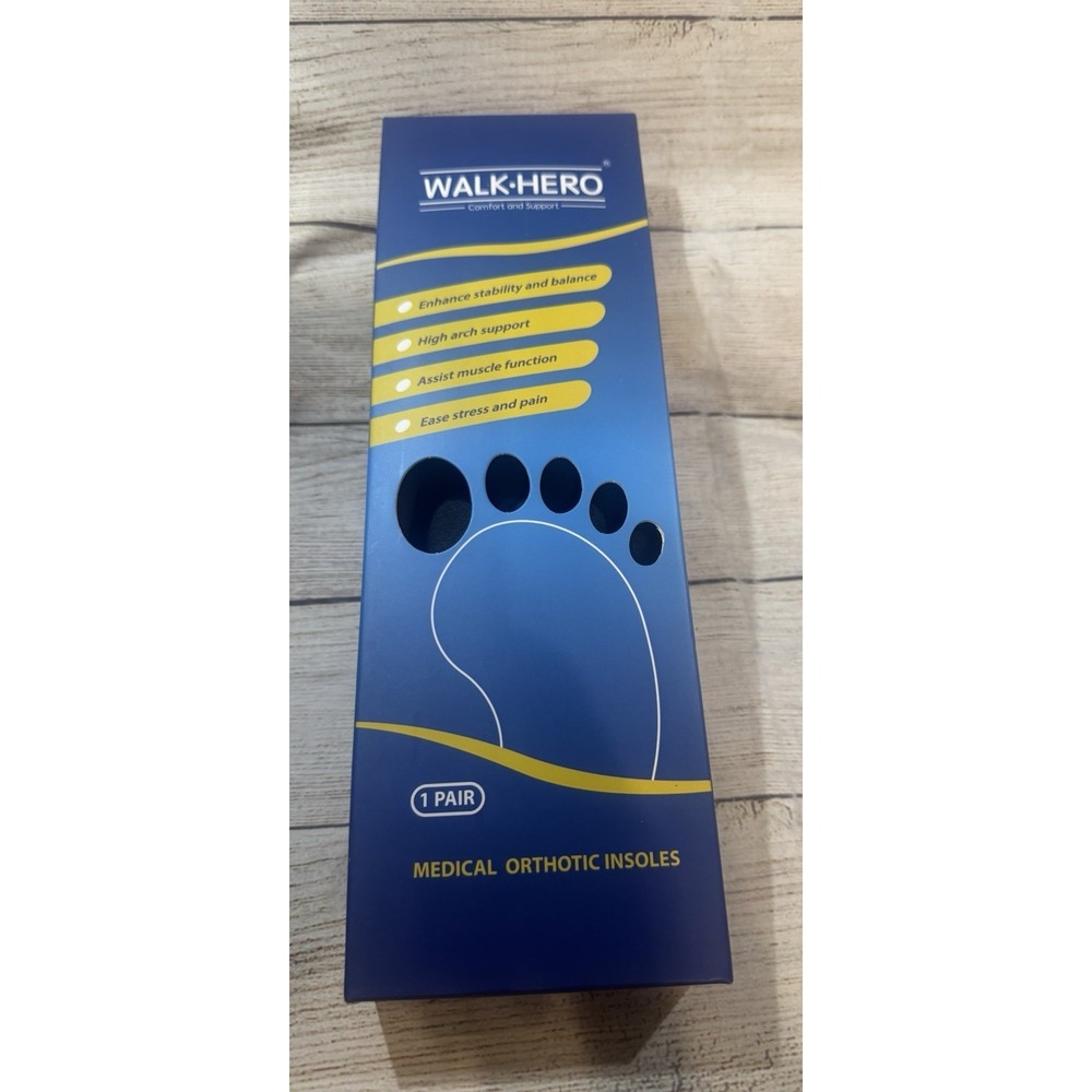 Walk Hero Orthotic Insoles Shoe Insert Arch Support M 11-11.5 W 13-13.5  GTubB3